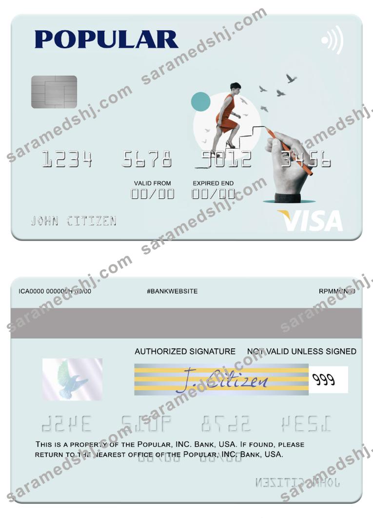 USA Popular, Inc. Bank visa card